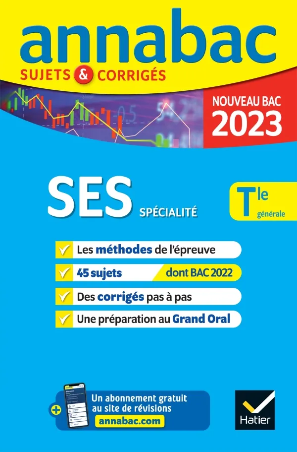 Annales du bac Annabac 2023 SES Tle générale (spécialité)