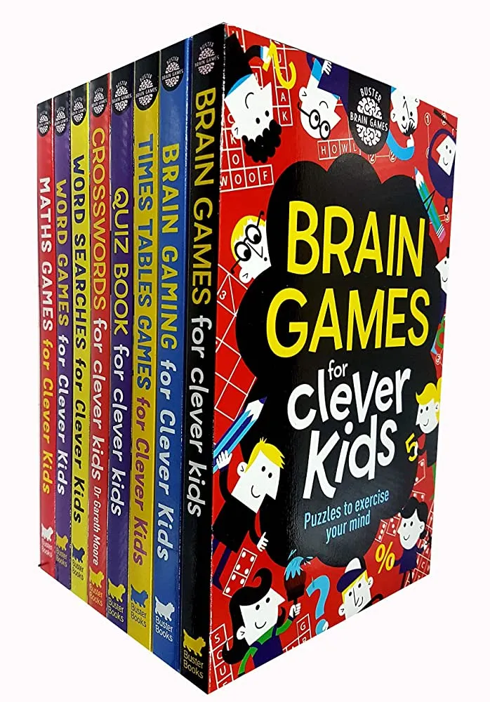 Brain Games Clever Kids 6 Books Collection Set (Brain Games Travel Puzzle Maths Games Logic Games WordSearches & 10-Minute Brain Games)